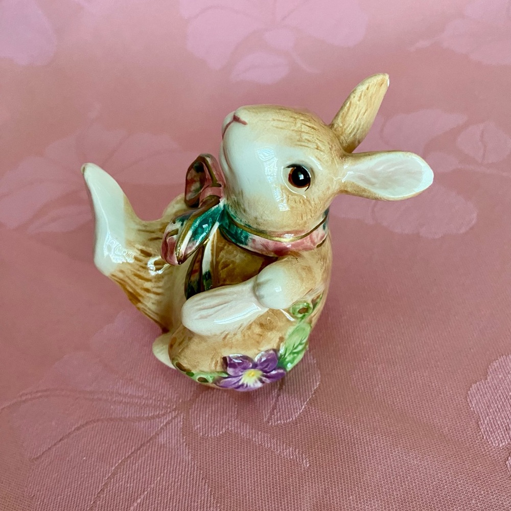 Fitz and Floyd Woodland Tumblers Set of 3 Bunny Rabbit Figurines